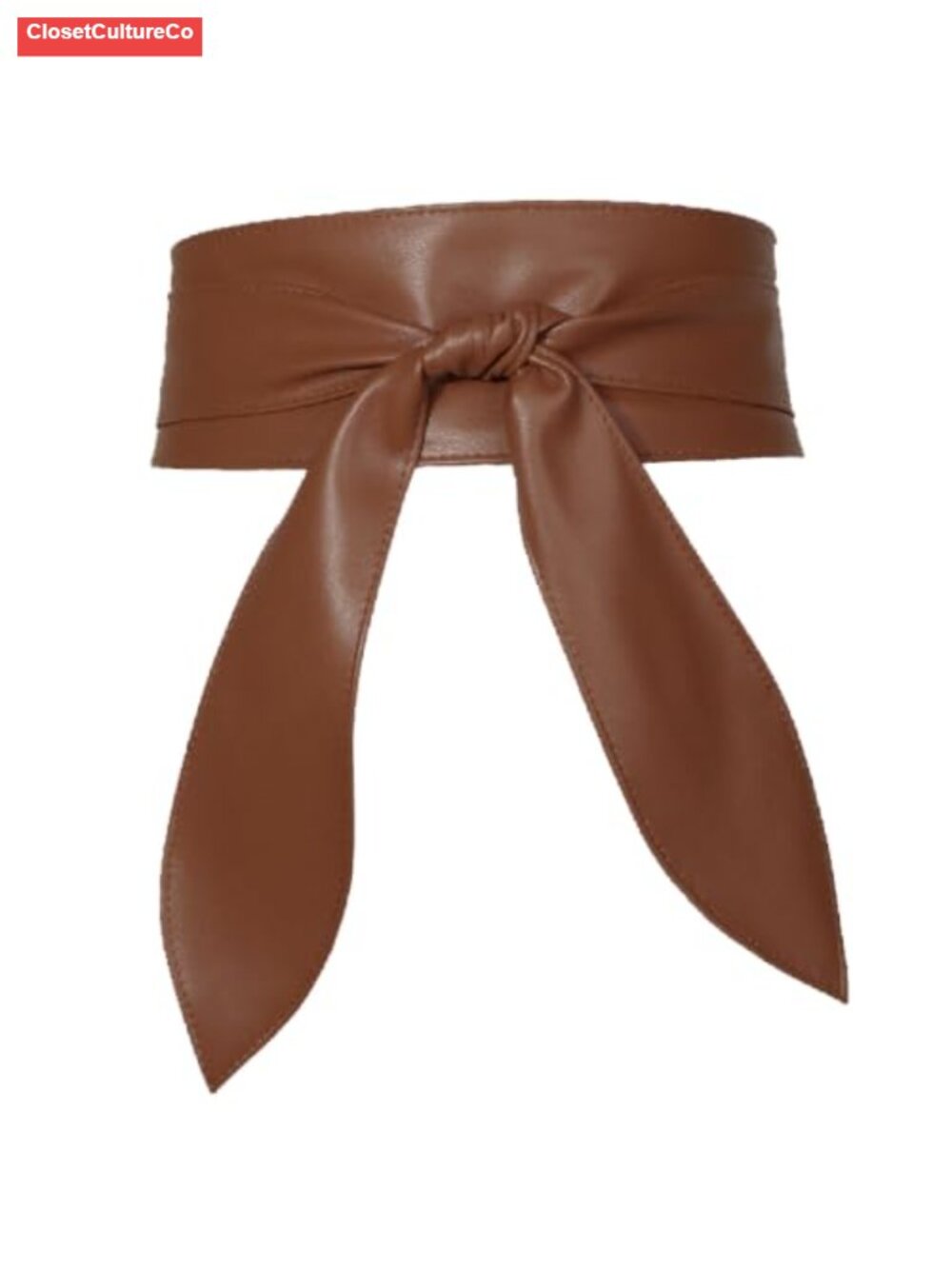 Womens Wide Faux Leather Obi Belt Knotted Waist Wrap for Dresses